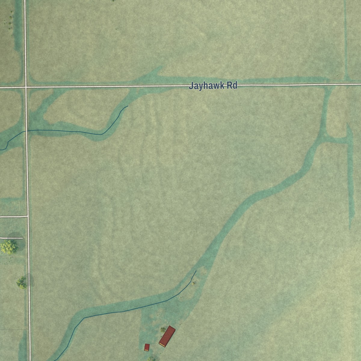 Second close-up of the map of Home, Kansas print showing more streets and buildings