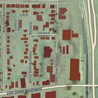 Second close-up of the map of Home Park, Georgia print showing more streets and buildings