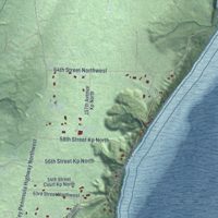 Second close-up of the map of Home, Washington print showing more streets and buildings