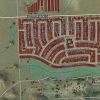 Second close-up of the map of Homeland, California print showing more streets and buildings