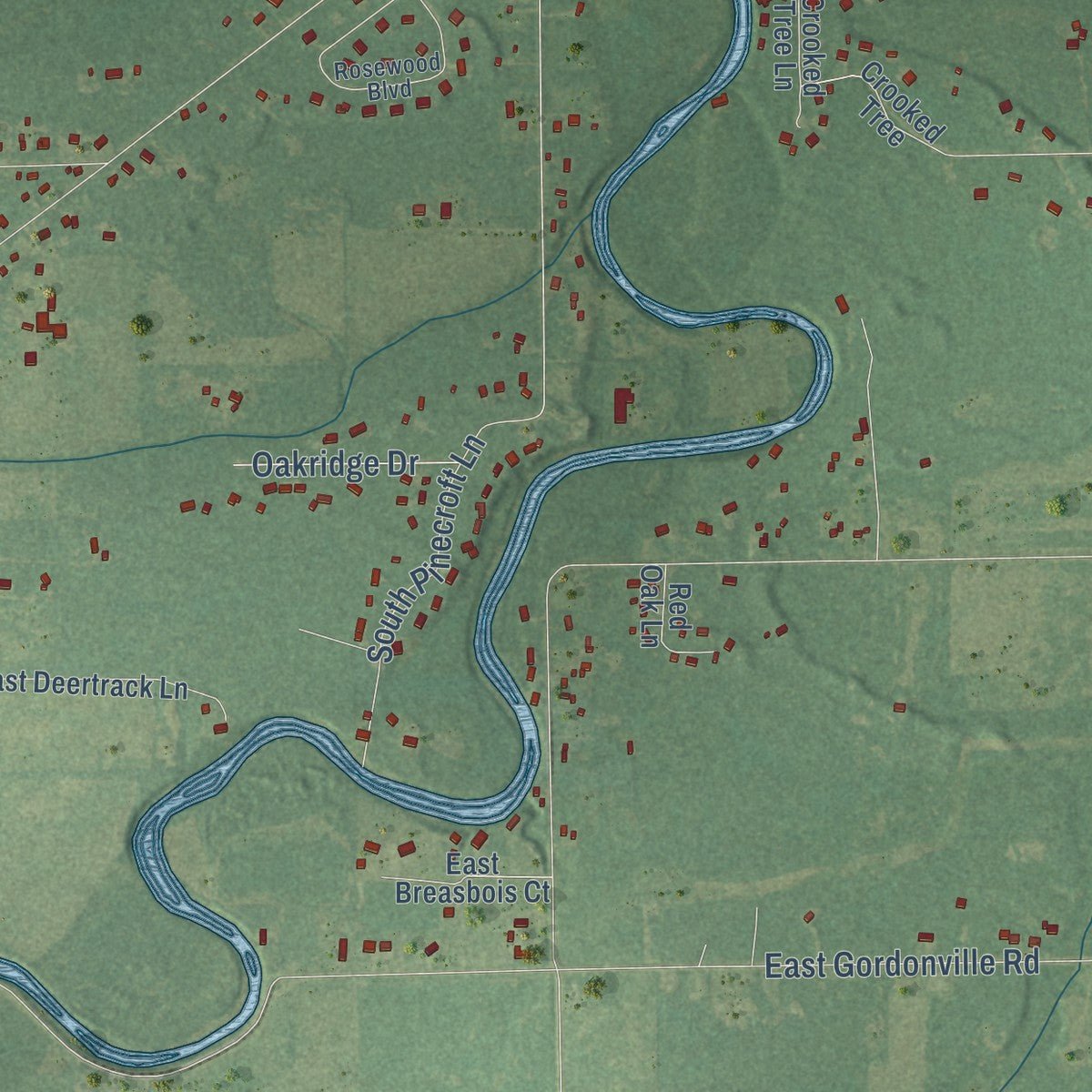 Second close-up of the map of Homer, Midland County, Michigan print showing more streets and buildings