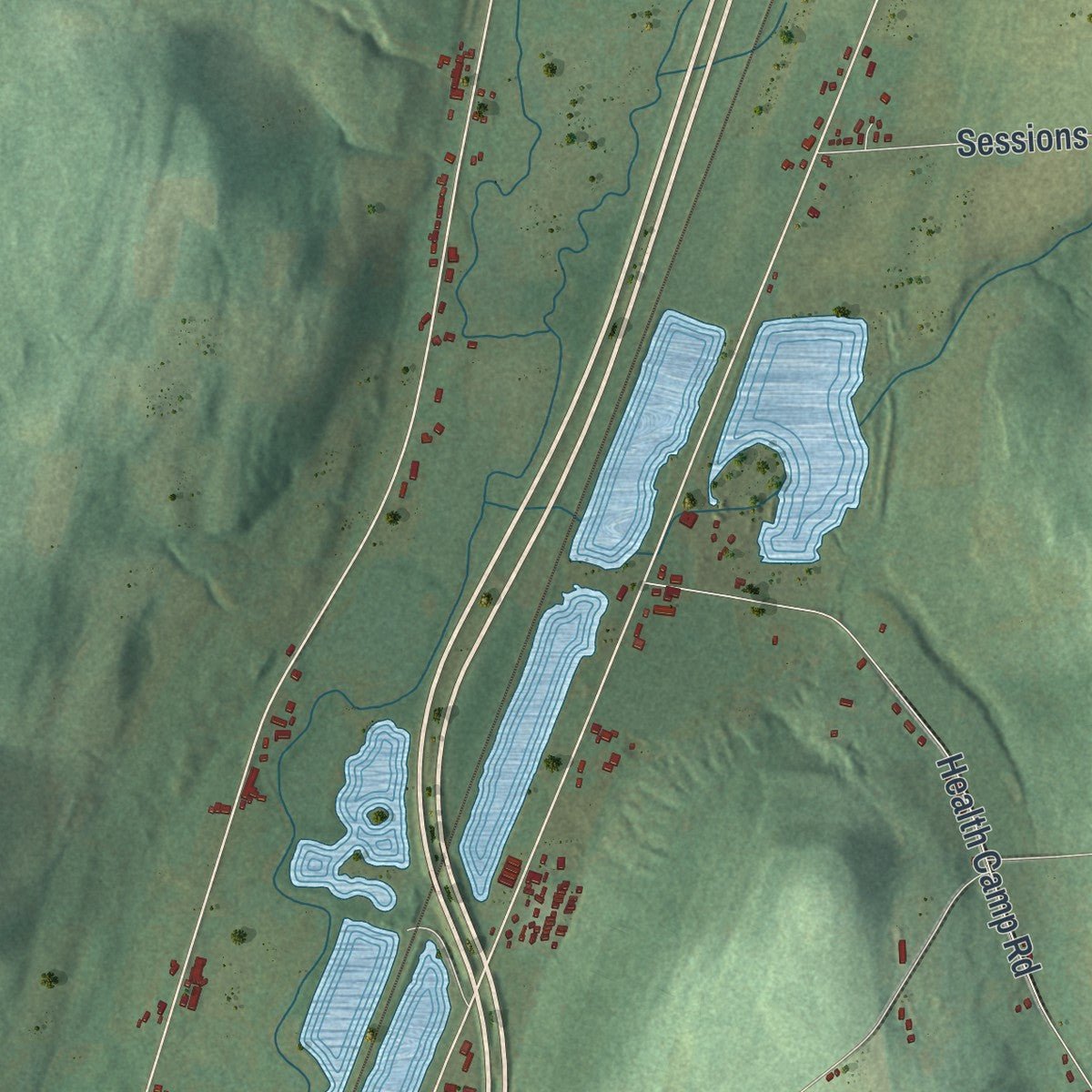 Second close-up of the map of the Town of Homer, New York print showing more streets and buildings