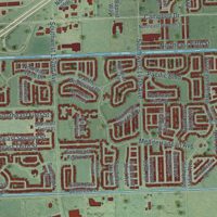 Second close-up of the map of Homestead, Florida print showing more streets and buildings