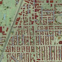 Second close-up of the map of Homewood, Illinois print showing more streets and buildings