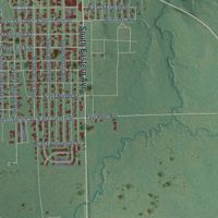 Second close-up of the map of Hominy, Oklahoma print showing more streets and buildings
