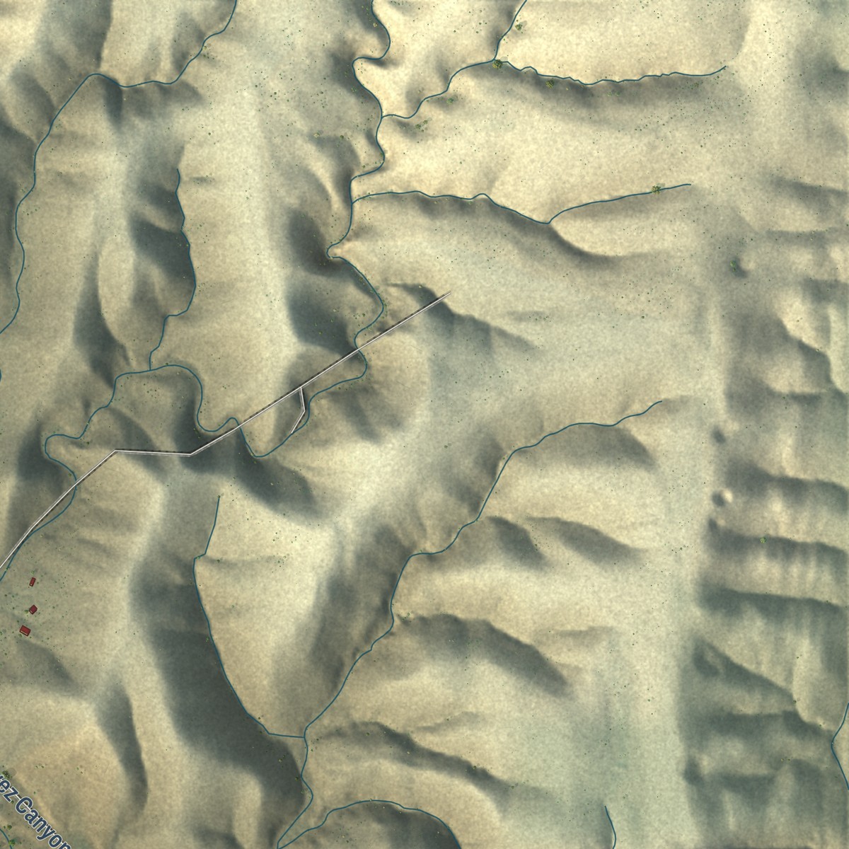 Second close-up of the map of Hondo, New Mexico print showing more streets and buildings