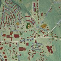 Second close-up of the map of Honea Path, South Carolina print showing more streets and buildings