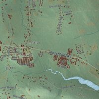 Second close-up of the map of Honey Brook, Chester County, Pennsylvania print showing more streets and buildings