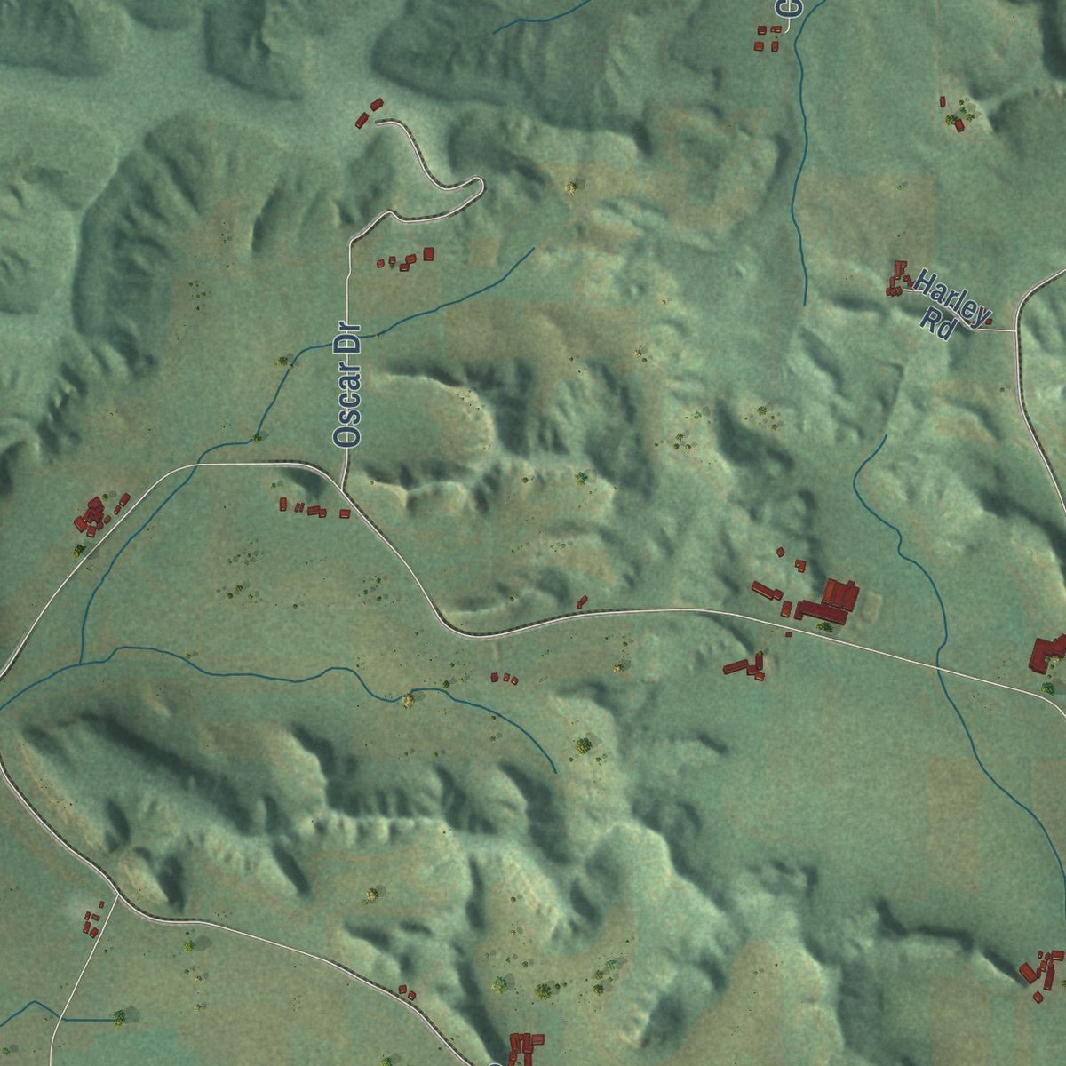 Second close-up of the map of Honey Creek, Wisconsin print showing more streets and buildings