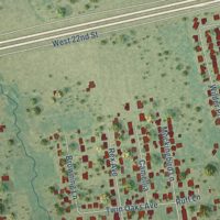 Second close-up of the map of Hooks, Texas print showing more streets and buildings