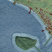 Second close-up of the map of Hoonah, Alaska print showing more streets and buildings