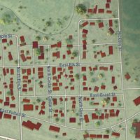 Second close-up of the map of Hooper, Nebraska print showing more streets and buildings