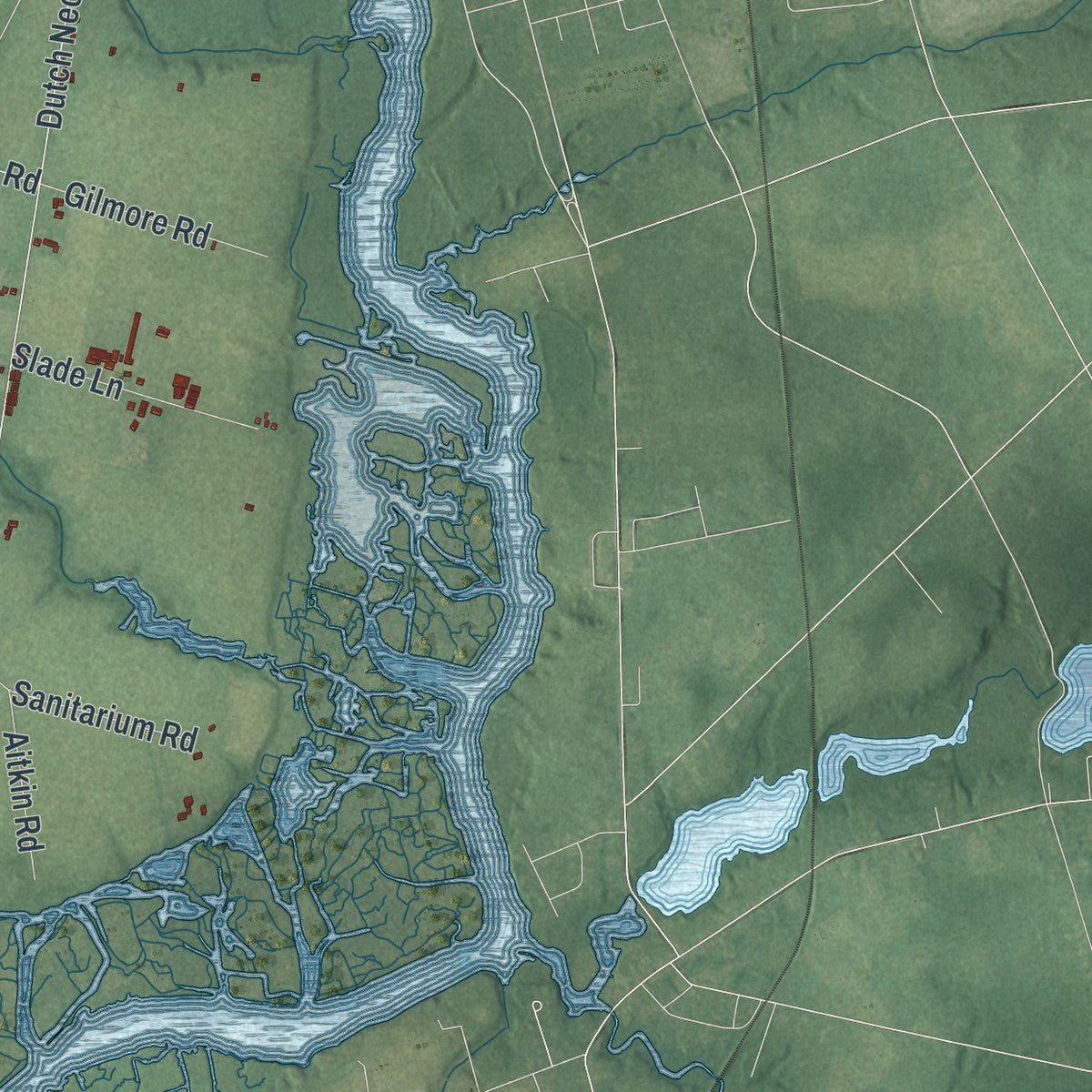 Second close-up of the map of Hopewell, Cumberland County, New Jersey print showing more streets and buildings