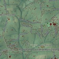 Second close-up of the map of Hopewell, Mercer County, New Jersey print showing more streets and buildings