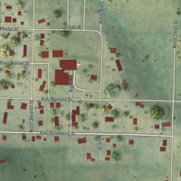 Second close-up of the map of Hopkins, Missouri print showing more streets and buildings
