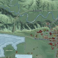 Second close-up of the map of Hoquiam, Washington print showing more streets and buildings