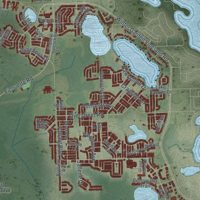 Second close-up of the map of Horizon West, Florida print showing more streets and buildings