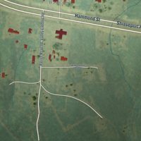 Second close-up of the map of Hornbeck, Louisiana print showing more streets and buildings