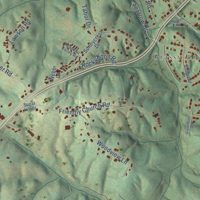 Second close-up of the map of Horse Pasture, Virginia print showing more streets and buildings