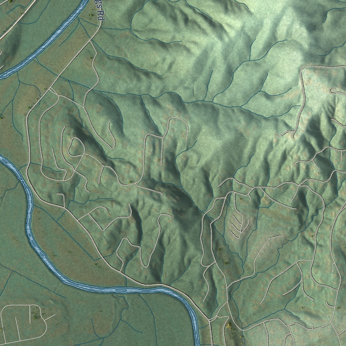 Second close-up of the map of Horse Shoe, North Carolina print showing more streets and buildings