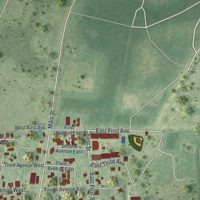 Second close-up of the map of Horseshoe Beach, Florida print showing more streets and buildings
