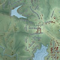 Second close-up of the map of Horseshoe Bend, Arkansas print showing more streets and buildings