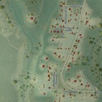 Second close-up of the map of Hosford, Florida print showing more streets and buildings