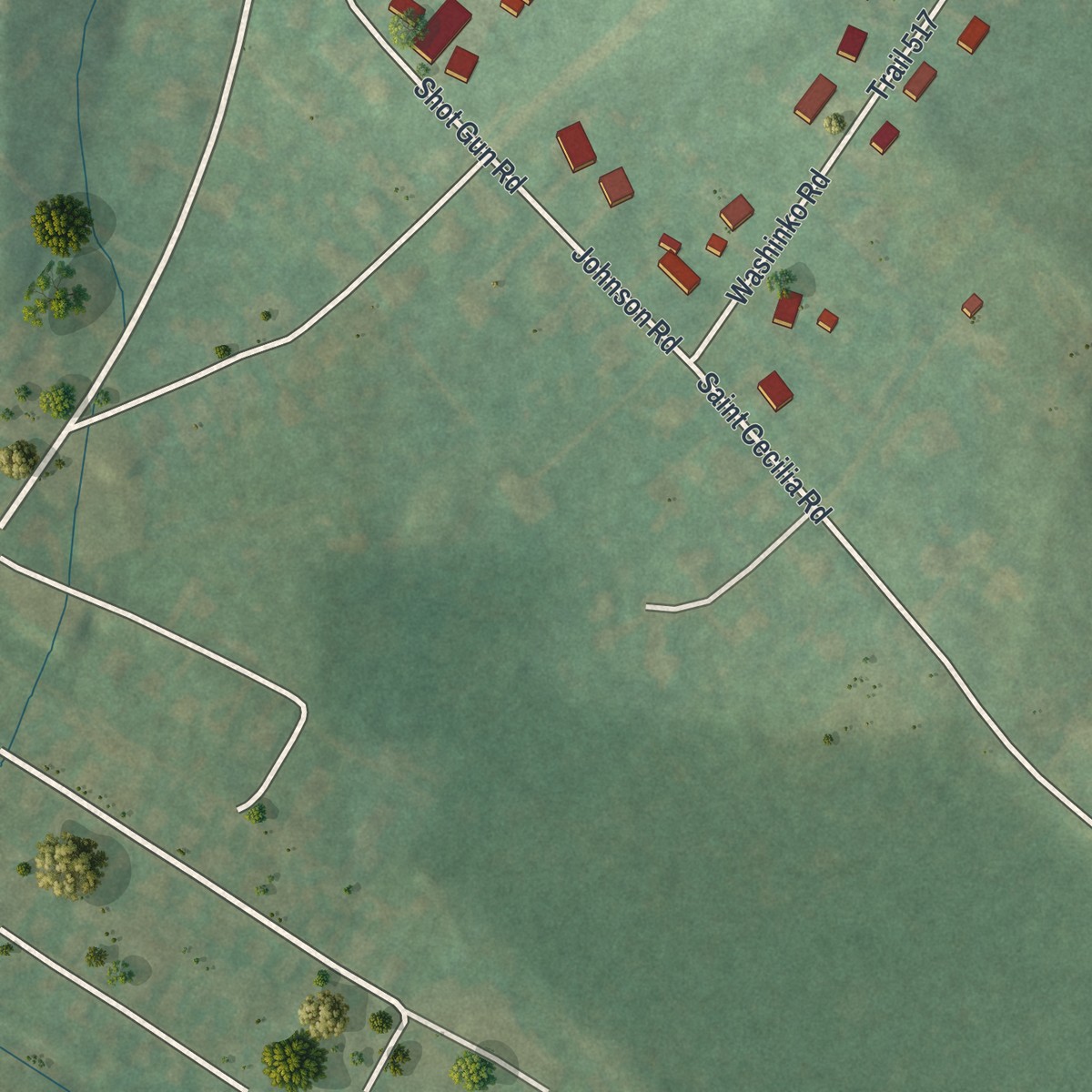 Second close-up of the map of Hostetter, Pennsylvania print showing more streets and buildings