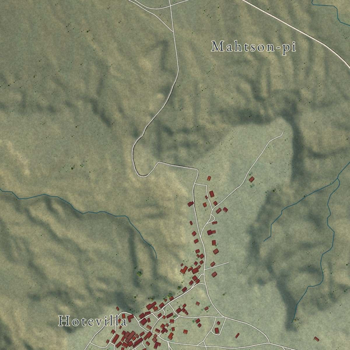Second close-up of the map of Hotevilla-Bacavi, Arizona print showing more streets and buildings