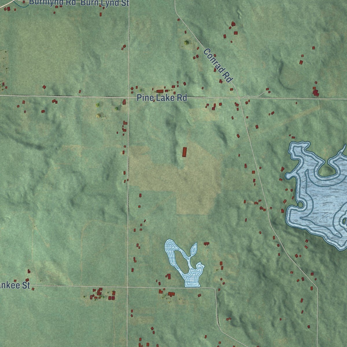 Second close-up of the map of Howard, Michigan print showing more streets and buildings