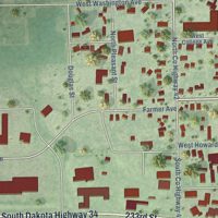Second close-up of the map of Howard, South Dakota print showing more streets and buildings