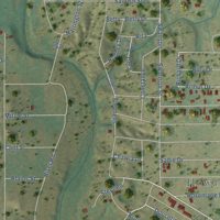 Second close-up of the map of Howardwick, Texas print showing more streets and buildings