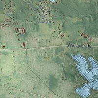Second close-up of the map of Howell, Livingston County, Michigan print showing more streets and buildings