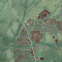 Second close-up of the map of Howell, New Jersey print showing more streets and buildings