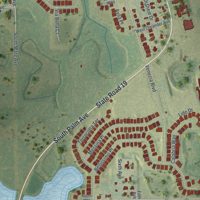 Second close-up of the map of Howey-in-the-Hills, Florida print showing more streets and buildings
