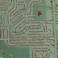 Second close-up of the map of Howland Center, Ohio print showing more streets and buildings