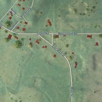 Second close-up of the map of Hubbardston, Michigan print showing more streets and buildings