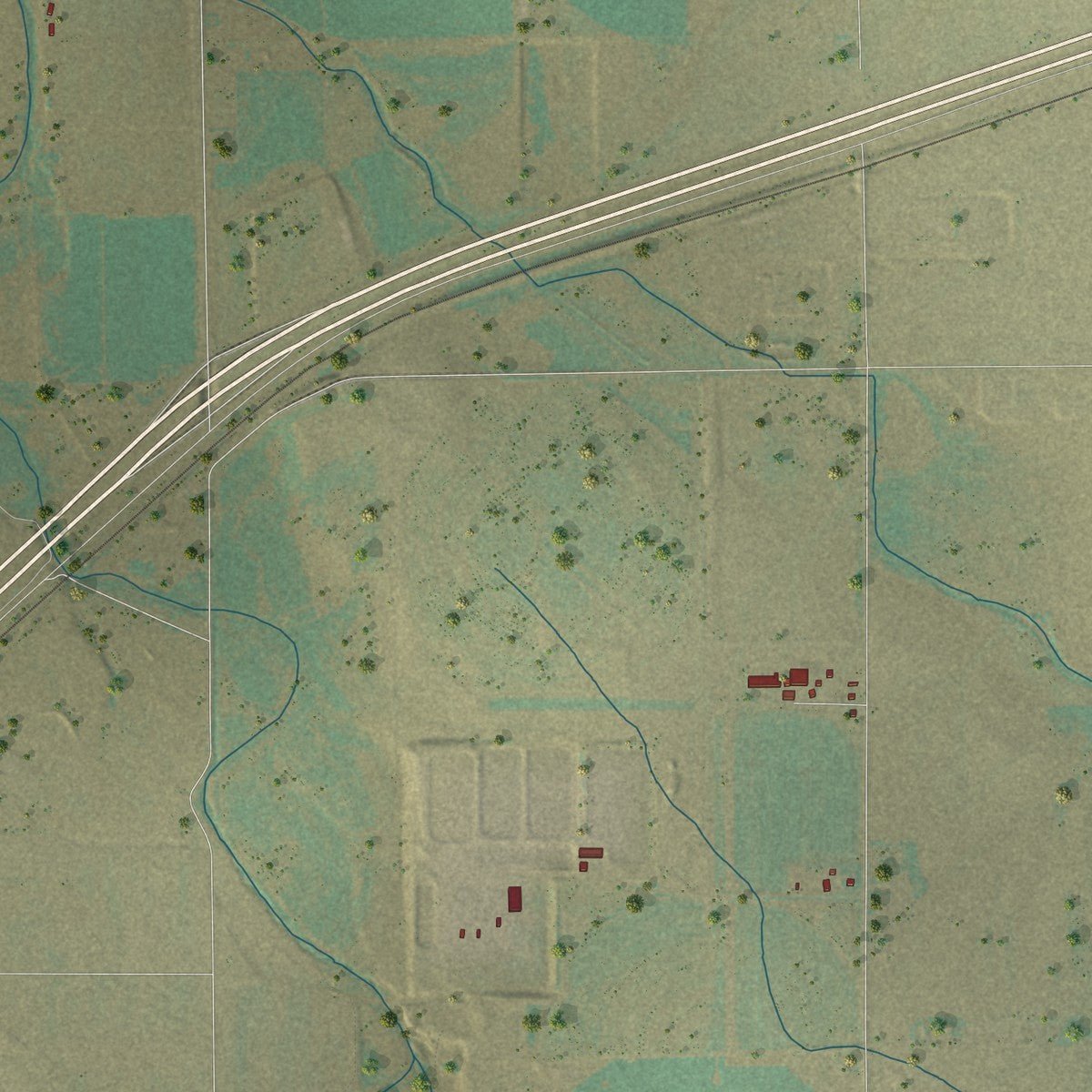 Second close-up of the map of Hudson, Colorado print showing more streets and buildings