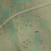 Second close-up of the map of Hudson, Colorado print showing more streets and buildings