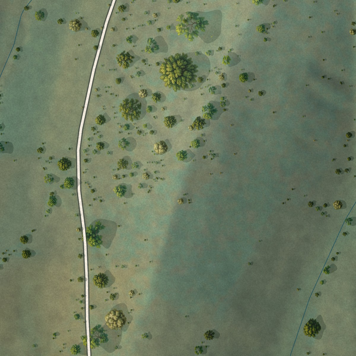 Second close-up of the map of Hudson Crossroads, Virginia print showing more streets and buildings