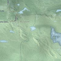 Second close-up of the map of Hudson, Mackinac County, Michigan print showing more streets and buildings