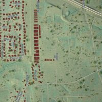 Second close-up of the map of Hudson Oaks, Texas print showing more streets and buildings