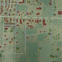 Second close-up of the map of Hugoton, Kansas print showing more streets and buildings