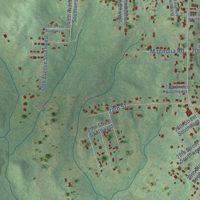 Second close-up of the map of Huguley, Alabama print showing more streets and buildings