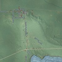 Second close-up of the map of Hulbert, Michigan print showing more streets and buildings
