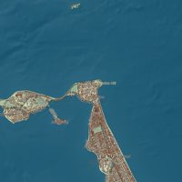 Close-up of the map of Hull, Massachusetts print showing terrain and local geography