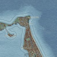 Second close-up of the map of Hull, Massachusetts print showing more streets and buildings