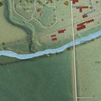 Second close-up of the map of Humboldt, Nebraska print showing more streets and buildings
