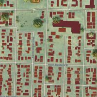 Second close-up of the map of Humboldt, Oregon print showing more streets and buildings