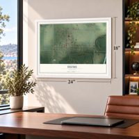 Hume, Missouri map, 18 x 24 inch print in a white frame in a home office